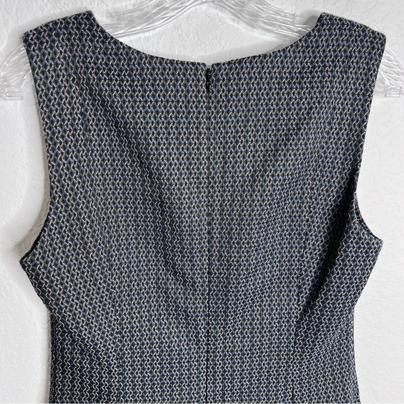 Theory Dress Women Size 8 Easy V Shift Jacquard Sleeveless Career Blue Black B24 - Picture 5 of 9